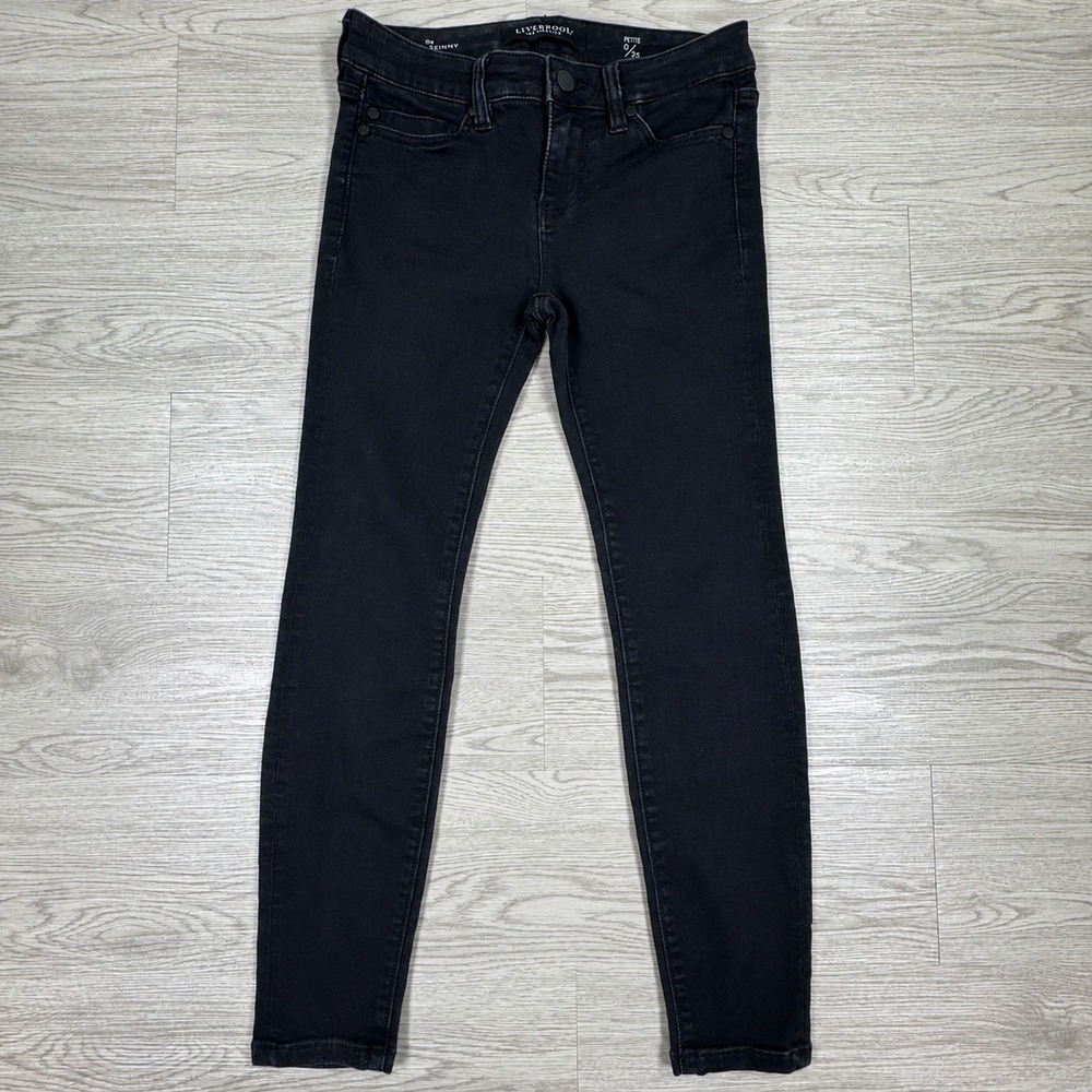 Liverpool Women's Jeans The Ankle Skinny Black 0P‎ Petite Stretch Denim